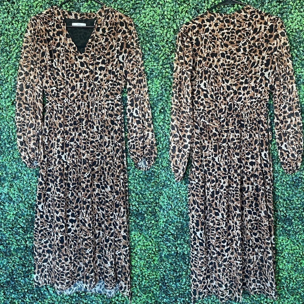 Animal print wrap dress